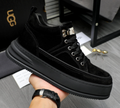 UGG Low-Top Platform Sneaker — Triple Black | Shearling Lining | Metal Logo Hardware