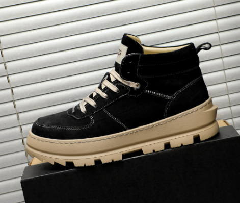 UGG High-Top Lace-Up Sneaker Boot — Black | Shearling Lining | Chunky Lug Sole