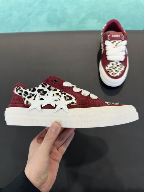Amiri One Star Low – Burgundy / Leopard