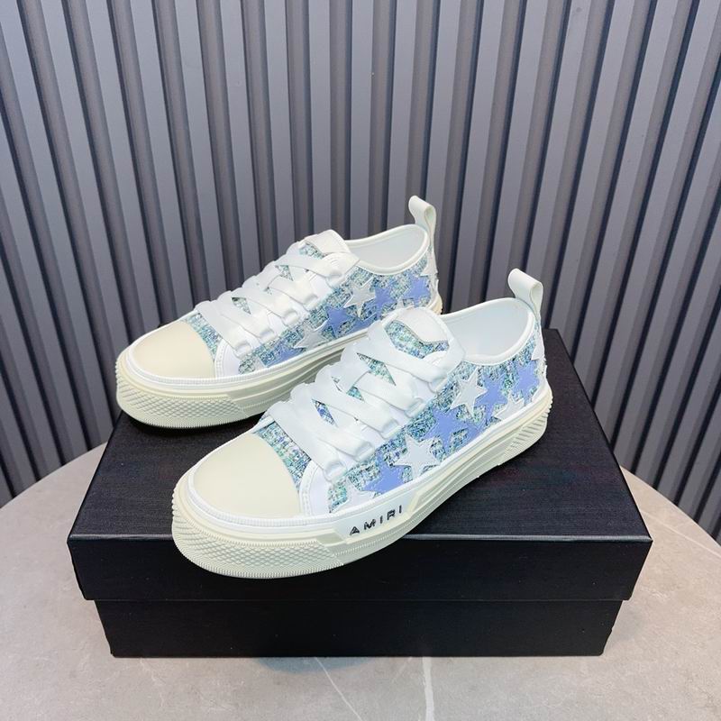 Amiri Court Low Sneaker – White / Blue Crystal Stars