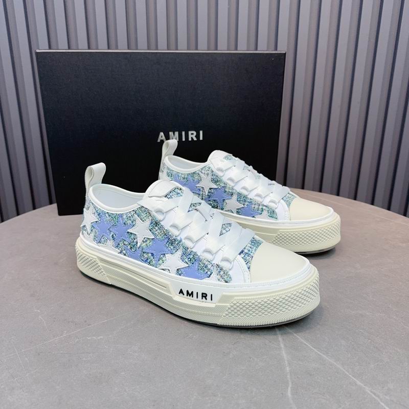 Amiri Court Low Sneaker – White / Blue Crystal Stars