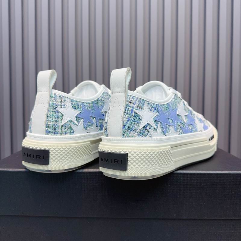 Amiri Court Low Sneaker – White / Blue Crystal Stars