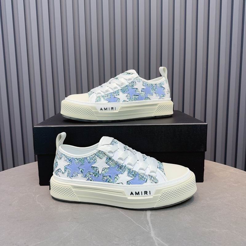 Amiri Court Low Sneaker – White / Blue Crystal Stars
