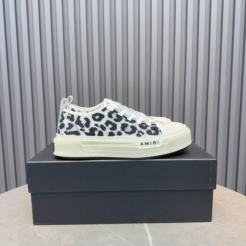 Amiri Court Low Sneaker – White / Black Leopard Print