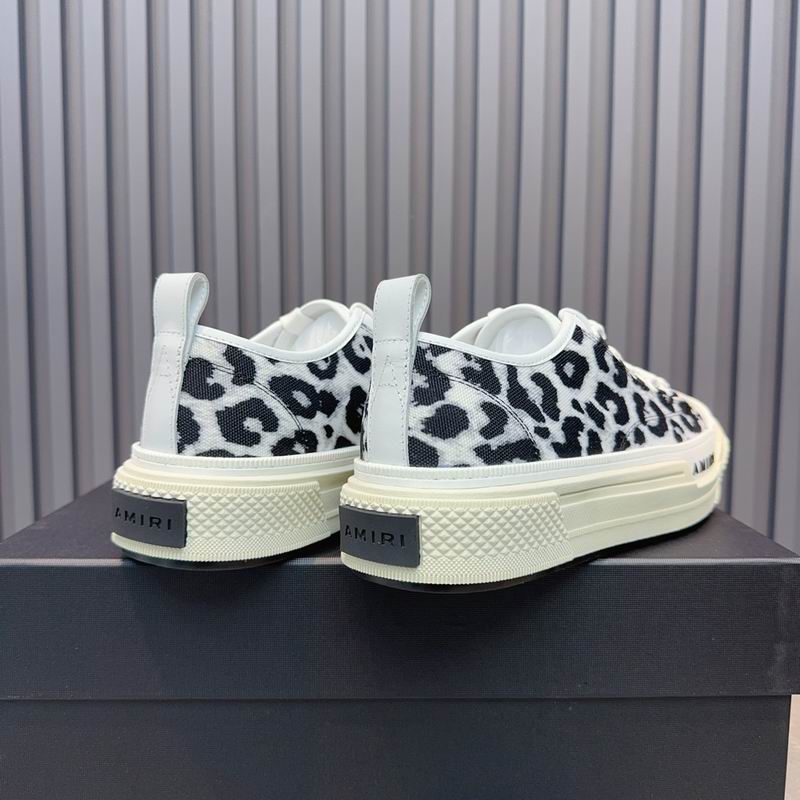 Amiri Court Low Sneaker – White / Black Leopard Print