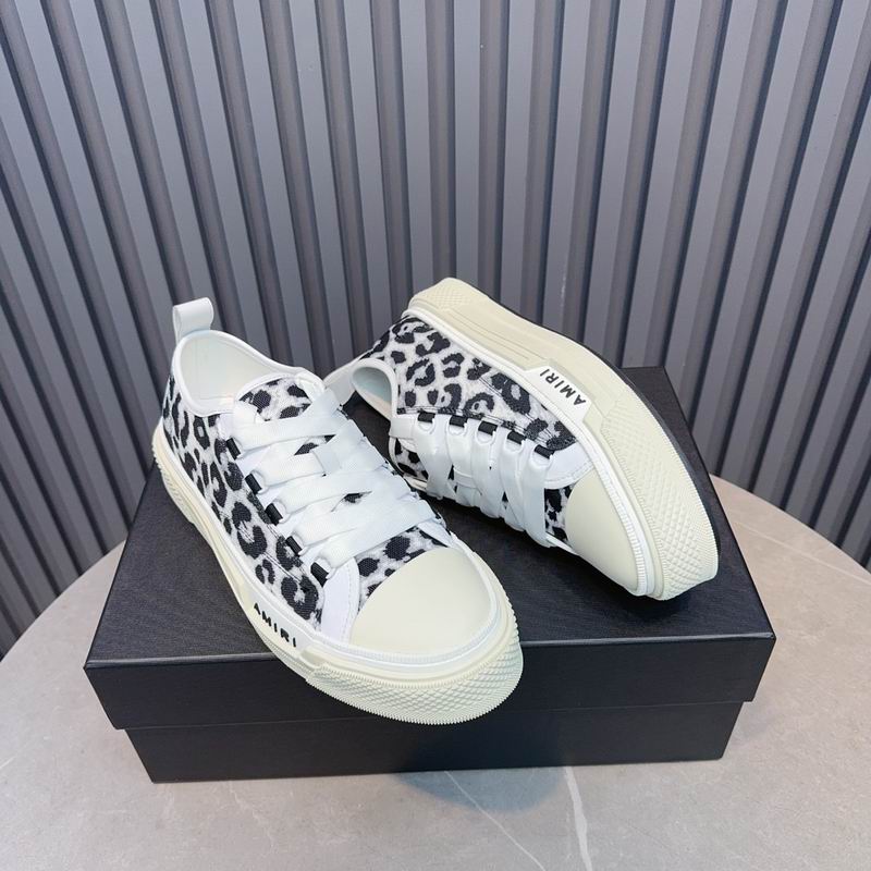Amiri Court Low Sneaker – White / Black Leopard Print