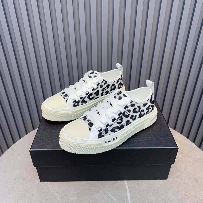 Amiri Court Low Sneaker – White / Black Leopard Print