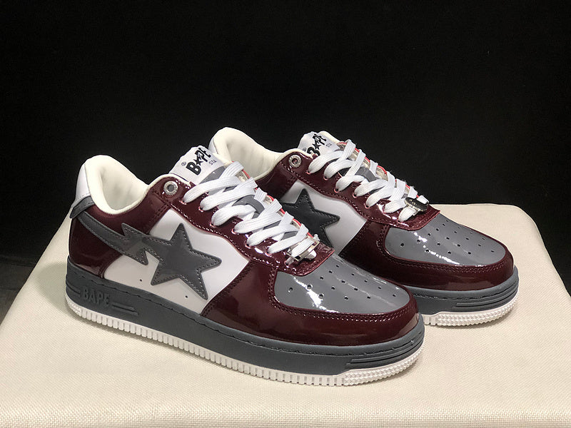 BAPE STA Low 'Burgundy Grey' — EU 36–45