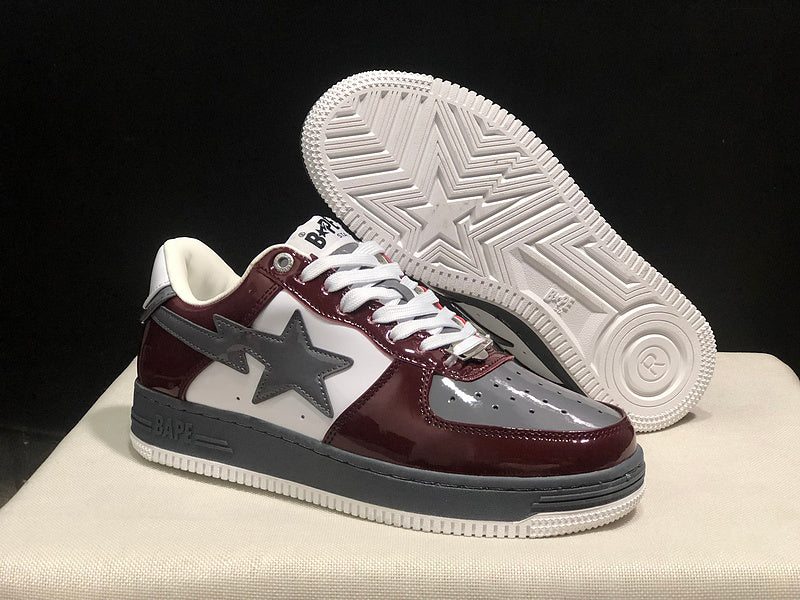 BAPE STA Low 'Burgundy Grey' — EU 36–45