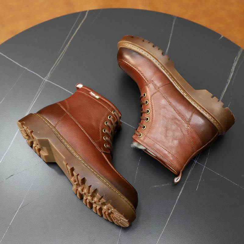 UGG Lace-Up Shearling Ankle Boot — Chestnut Brown Leather | Gold Eyelets | Platform Sole