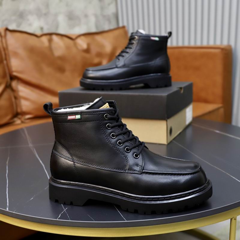 UGG Lace-Up Shearling Ankle Boot — Black Leather | Gold Logo | Platform Sole
