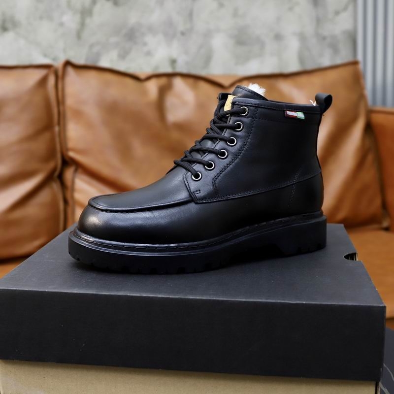 UGG Lace-Up Shearling Ankle Boot — Black Leather | Gold Logo | Platform Sole