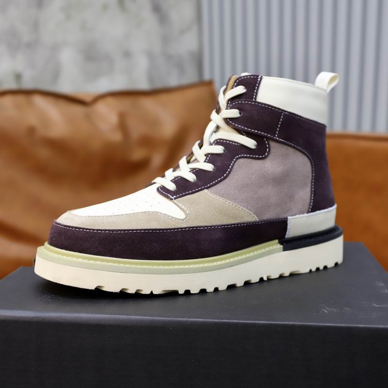 UGG High-Top Colorblock Sneaker Boot — Plum / Mauve / Cream Suede | Shearling Lining | Lug Sole