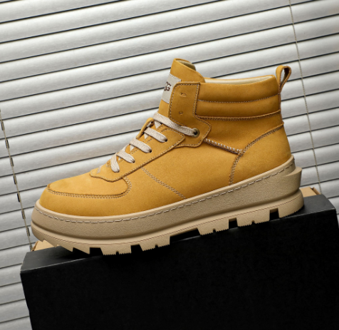 UGG High-Top Lace-Up Sneaker Boot — Wheat | Nubuck Leather | Chunky Lug Sole